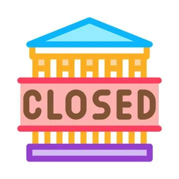 Closed amusement park icon vector outline illustration Ilustração Stock