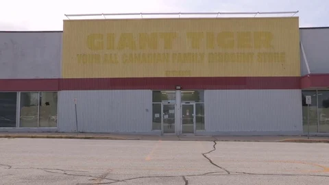 Closed and abandoned retail store Stock Footage