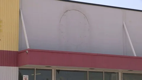 Closed and abandoned retail store Stock Footage