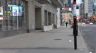 Closed And Boarded Up Stores In Downtown Toronto Due To Covid 19 Pandemic Stock Footage