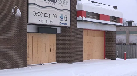 Closed and boarded up stores as recession and economy worsens Stock Footage 59298403