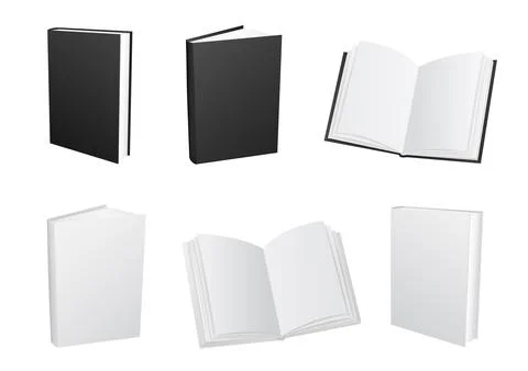 Closed and open books set Stock Illustration