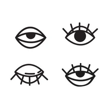 Closed and open eyes. Sleeping icon. Stock Illustration