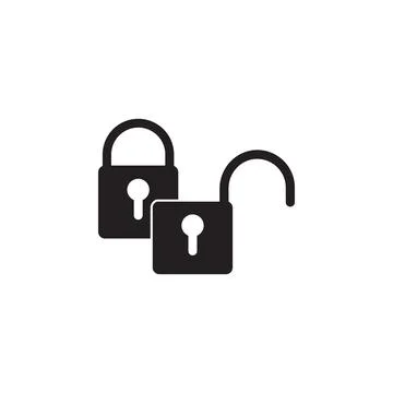 Closed and open lock icon. Elements of cyber security icon. Premium quality Illustrazione stock