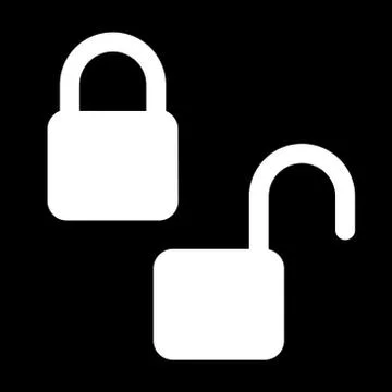 Closed and open locks. Stock Illustration