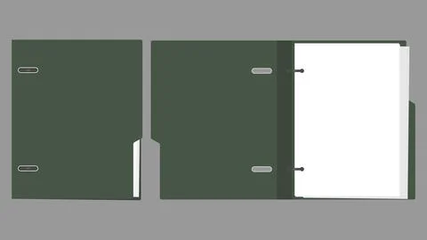 Closed and Open Ring Binder Folder Vector Set Stock Illustration