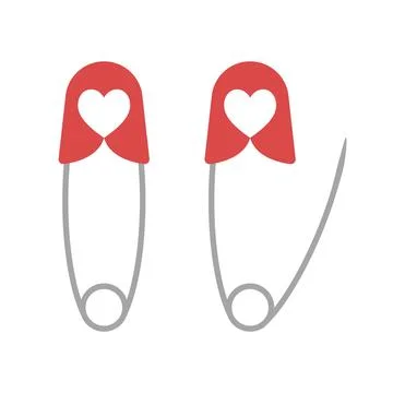 Closed and open safety pin icon in flat style. Tailor accessory vector illu.. Stock Illustration