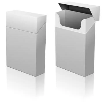 Closed and opened empty blank cigarettes pack template. Stock Illustration