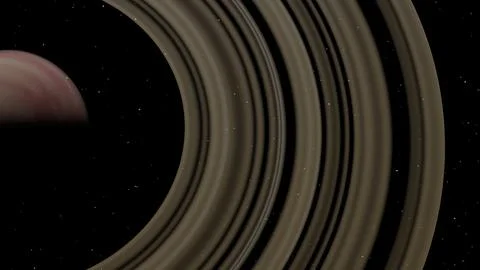 Closed angle 3d representation of half of the planet and rings Иллюстрация