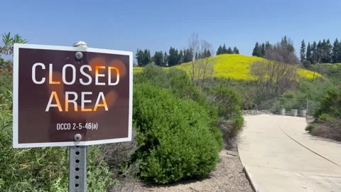 Closed Area Sign Close Up Stock Footage 239756058