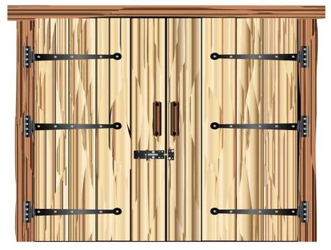 Closed Barn Door Stock Illustration
