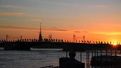 Closed bascule bridge at sunrise Stock Footage 218092244