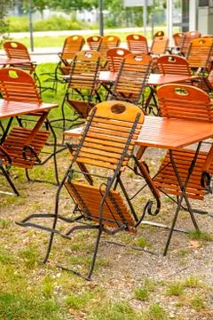 Closed beer garden Stock Photos
