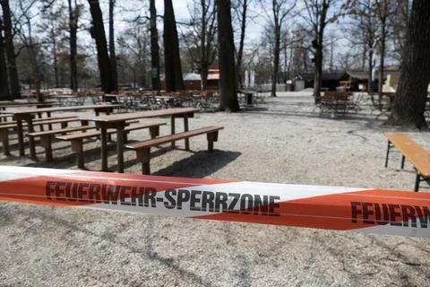 Closed beer garden Stock Photos