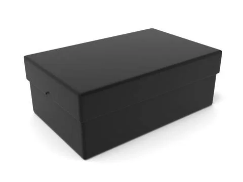 Closed black box, 3D Closed black box, 3D render illustration isolated on ... Foto stock