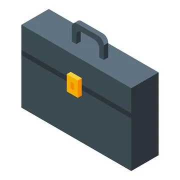 Closed black briefcase holding important business documents Stock Illustration