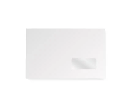 Closed Blank White Envelope Mockup, 3D Realistic Vector for Postcards Stock Illustration