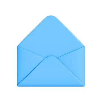 Closed Blue Envelope Isolated on White Background Illustrazione stock
