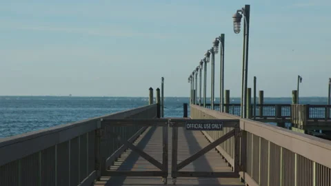 Closed Boardwalk, Official Use only, Authorized, do not enter Stock Footage 133510700