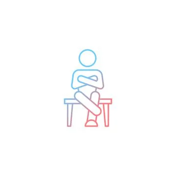 Closed body language gradient linear vector icon Stock Illustration