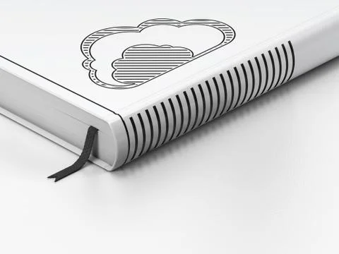 Closed book, Cloud on white background 스톡 일러스트