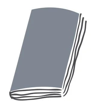 Closed book, notebook, sketchbook hand drawn illustration Illustrazione stock