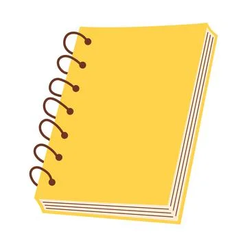 Closed book with a spiral binding. Ring-bound notebook. Stock Illustration