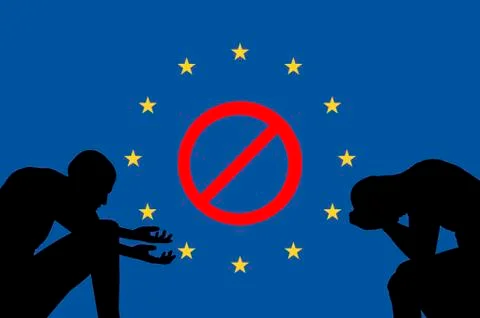 Closed Borders in Europe Stock Illustration