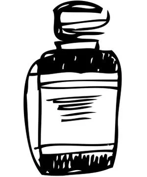 Closed bottle with a label Stock Illustration