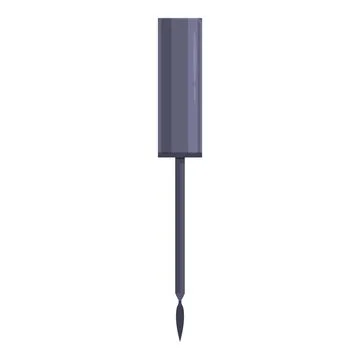 Closed bottle of nail polish with thin brush applicator for applying manicures Stock Illustration