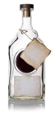 Closed bottle with tag Foto stock