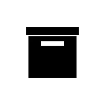 Closed Box Flat Vector Icon Illustrazione stock