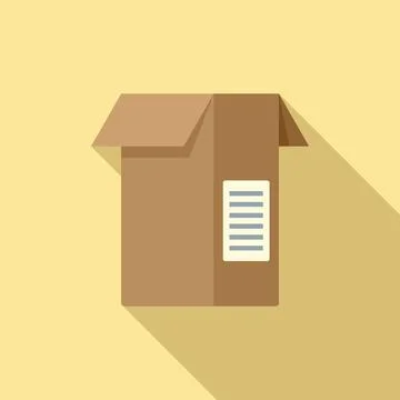 Closed box icon flat vector. Storage box Stock Illustration