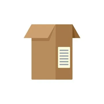 Closed box icon flat vector. Storage box Stockillustratie