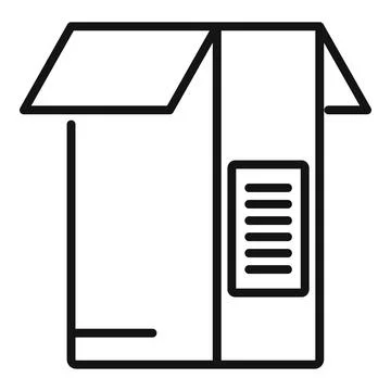 Closed box icon outline . Storage box 库存插图