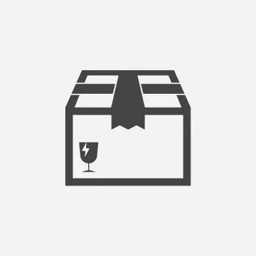 Closed box icon. Shipping pack flat vector illustration on white background. イラスト素材