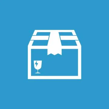 Closed box icon. Shipping pack flat vector illustration on blue background. 库存插图