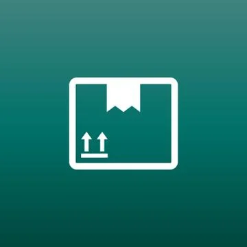 Closed box icon. Shipping pack flat vector illustration on green background. 스톡 일러스트