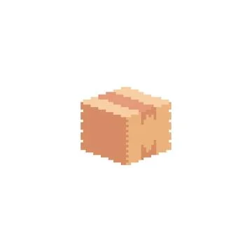 Closed box, package delivery. Pixel art 8 bit vector icon illustration Illustrazione stock