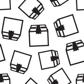 Closed box shipping seamless pattern background. Business flat vector illustr 스톡 일러스트