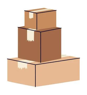 Closed boxes pile Illustrazione stock