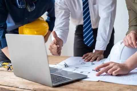 Closed up of brain storm creative thinking business project meeting discussing Stock Photos