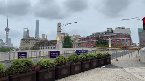 The closed bridge in Shanghai under lockdown Stock Footage 197283045