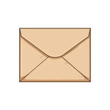 Closed brown envelope sending message correspondence information イラスト素材