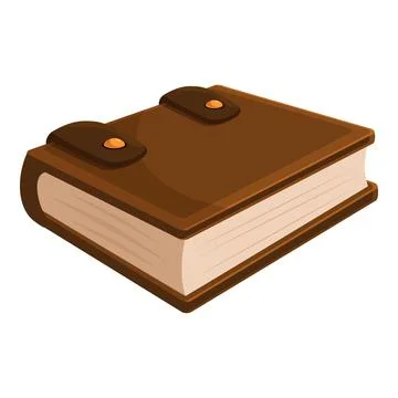 Closed brown leather book with clasps maintaining secrets Stock Illustration