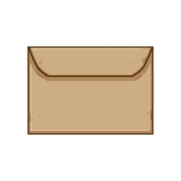 Closed brown paper envelope delivering personal information message Illustrazione stock