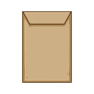Closed brown paper envelope postal mail message Illustration