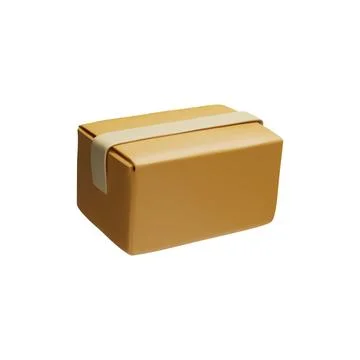 Closed, brown parcel, perfect packaging template on isolated background. イラスト素材