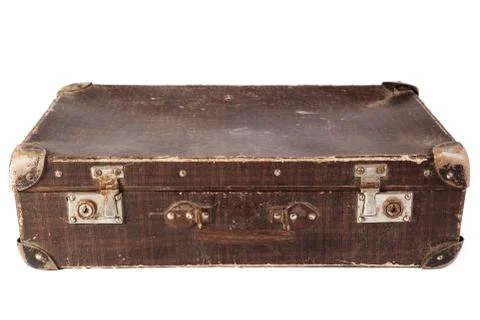 Closed Brown Suitcase Stock Photos