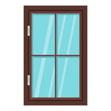 Closed brown window icon isolated Ilustración de archivo